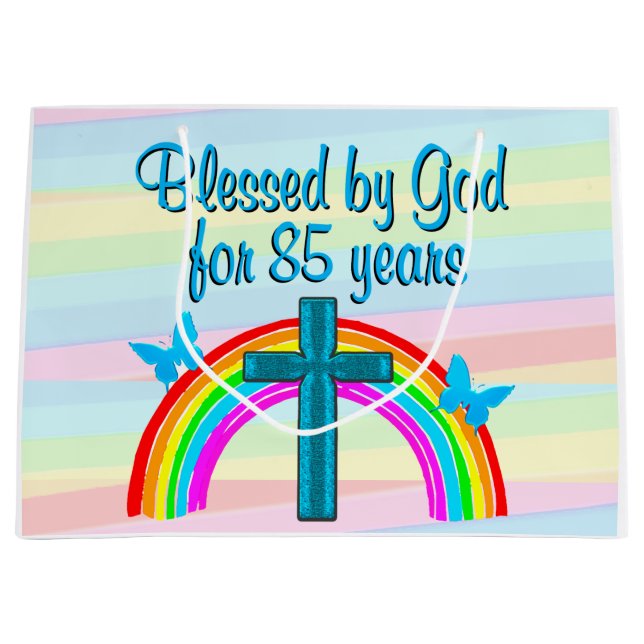 BOLSAS DE REGALO DE 85º CUMPLEAÑOS Y CRUZ AZUL (Anverso)