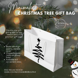 Bolsas de regalo de árbol de Navidad negro minimal