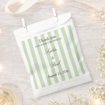 Bolsas de regalo de boda con rayas de salvia pálid