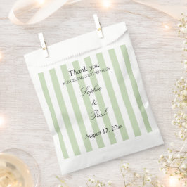 Bolsas de regalo de boda con rayas de salvia pálid