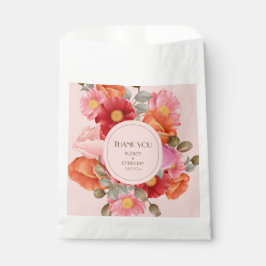 Bolsas de regalo de boda de amapola de acuarela ro