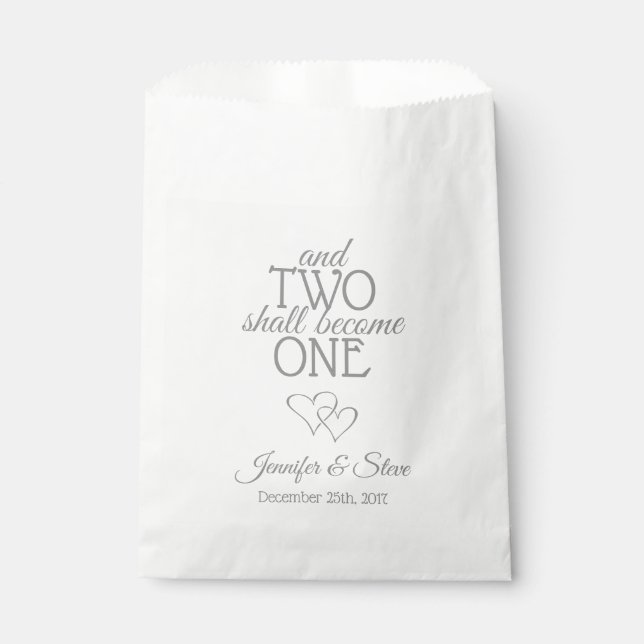 Bolsas de regalo de boda de plata Dos se convierte (Anverso)
