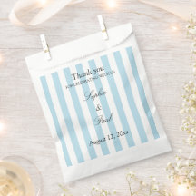 Bolsas de regalo de boda de rayas azules pálidas e