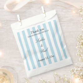 Bolsas de regalo de boda de rayas azules pálidas e