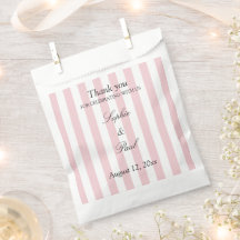 Bolsas de regalo de boda de rayas rosa pastel eleg