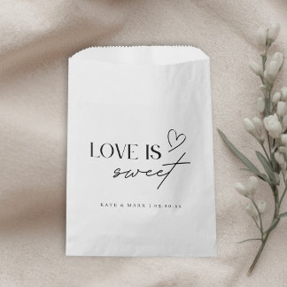 Bolsas de Regalo de Boda Minimalista Amor es Dulce
