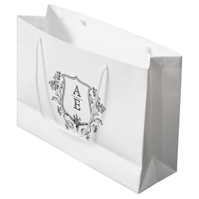 Bolsas de regalo de Boda monograma para invitados  (Angulo Anverso)