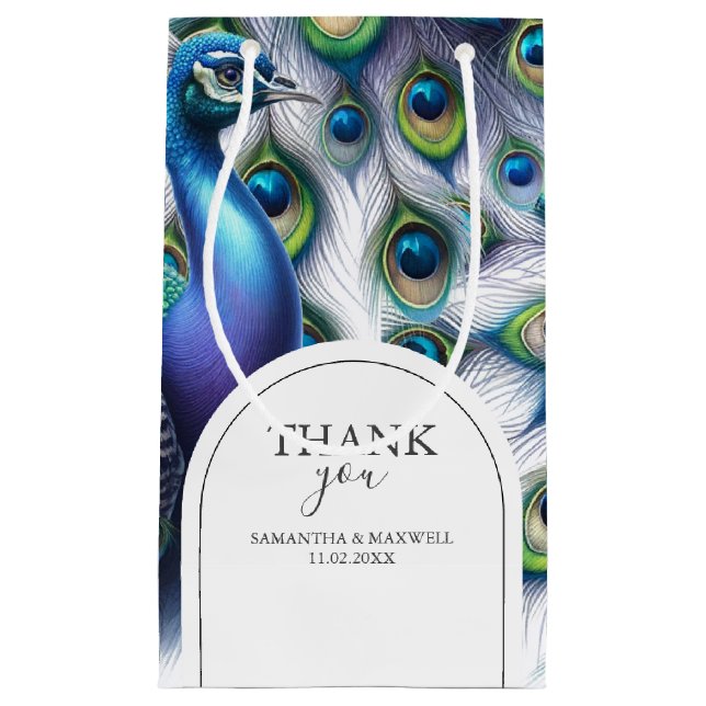 Bolsas de regalo de Boda Peacock (Anverso)