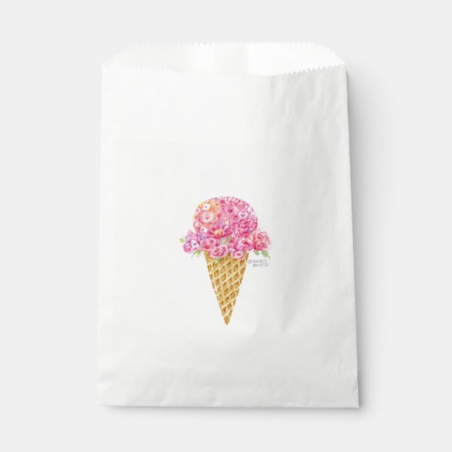 Bolsas de regalo de cono de helado de flores (Anverso)