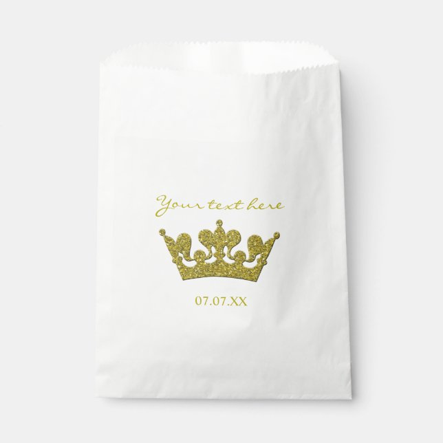Bolsas de regalo de corona con purpurina dorada pa (Anverso)