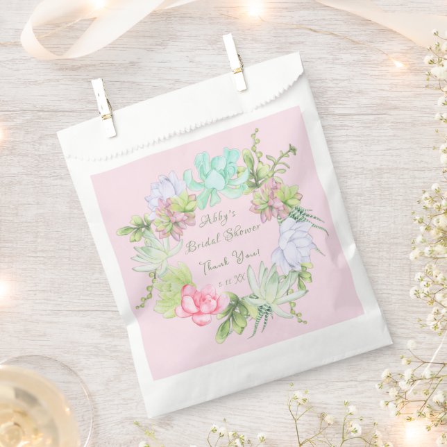 Bolsas de regalo de coronas de verde suculento par (Cortado)