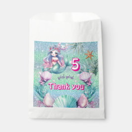 Bolsas de regalo de cumpleaños de sirena morada co