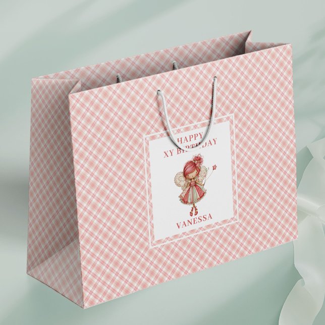 Bolsas de regalo de cumpleaños florales con rubor  (Magical Fairy Girl Blush Floral Birthday Gift Bags

)