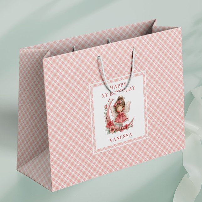 Bolsas de regalo de cumpleaños florales sonrojadas (Dreamy Fairy Girl Blush Floral Birthday Gift Bags

)