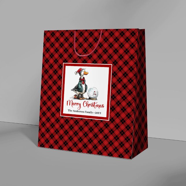 Bolsas de regalo de dibujos animados extravagantes (Christmas Silly Goose Quirky Cartoon Gift Bags)