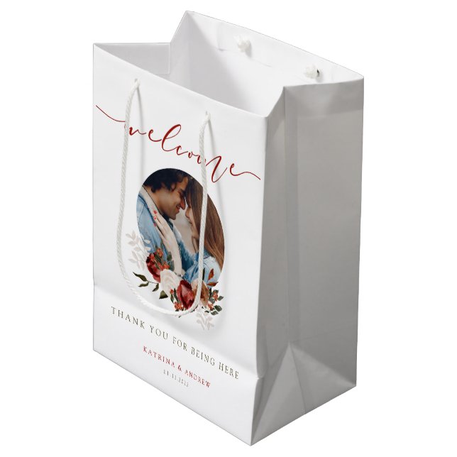 Bolsas de regalo de fotos de bienvenida para bodas (Angulo Anverso)