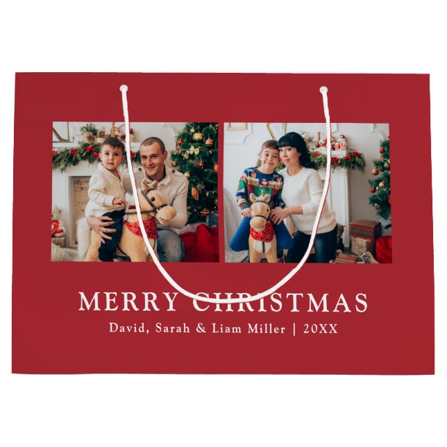 Bolsas de regalo de fotos de Navidad (Anverso)