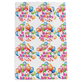 Bolsas de regalo de globos de cumpleaños felices m