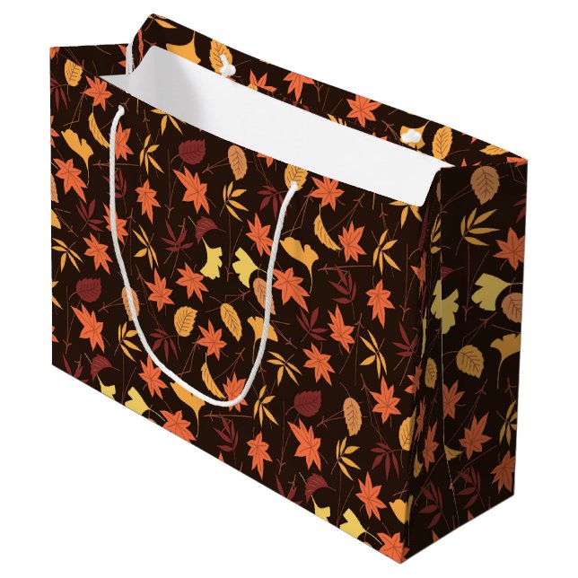 Bolsas de regalo de hojas de otoño que caen (Angulo Anverso)