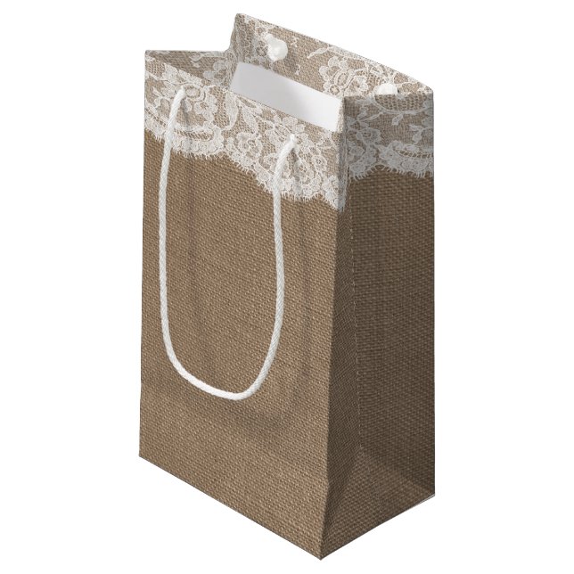 Bolsas de regalo de la colección de Bodas Burlap & (Angulo Anverso)