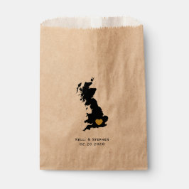 Bolsas de regalo de mapas y bodas de Inglaterra