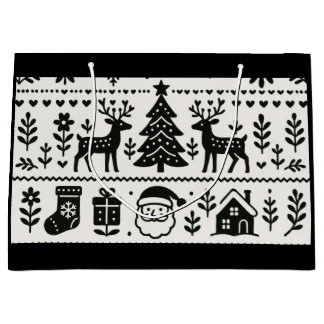 BOLSAS DE REGALO DE NAVIDAD CON PATRÓN ESCANDINAVO