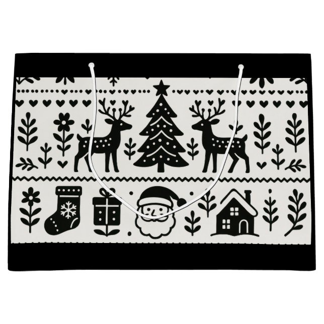 BOLSAS DE REGALO DE NAVIDAD CON PATRÓN ESCANDINAVO (Anverso)