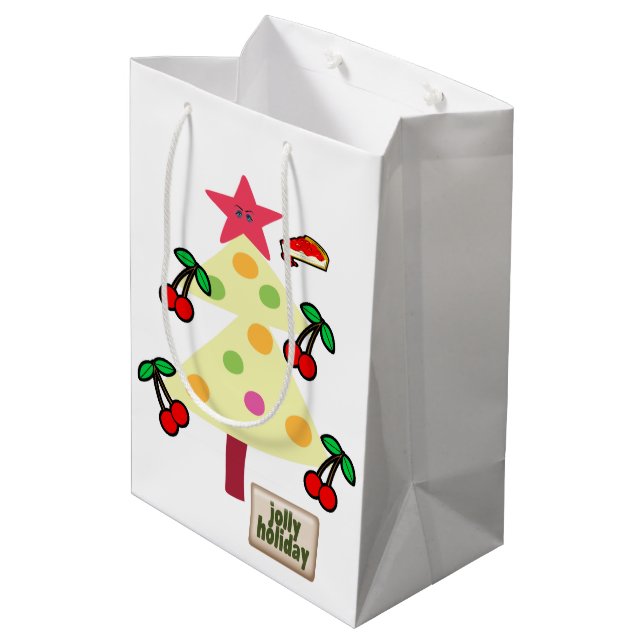Bolsas de regalo de Navidad de cerezas del árbol d (Angulo reverso)