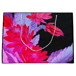 BOLSAS DE REGALO DE PAPEL NEGRO CON FLORES JAPONES