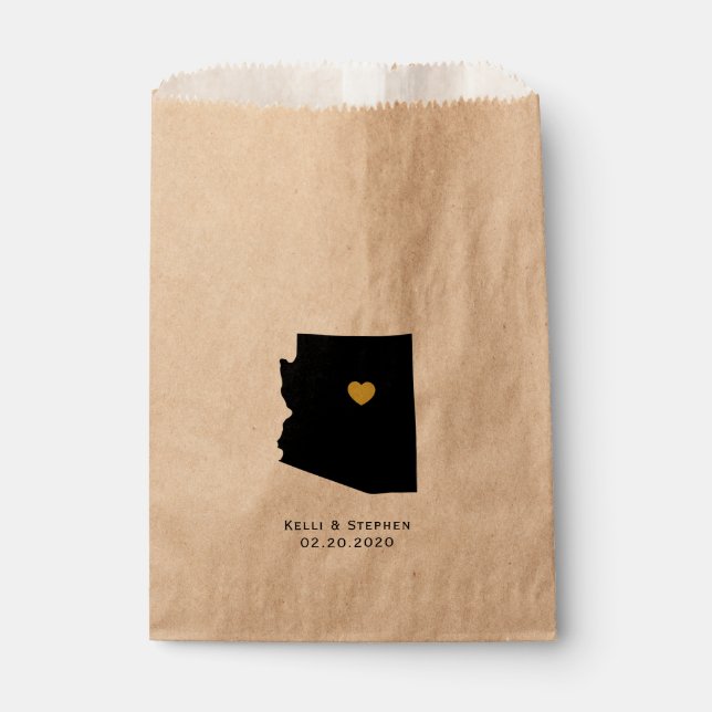 Bolsas de regalo de papel para los bodas de Arizon (Anverso)