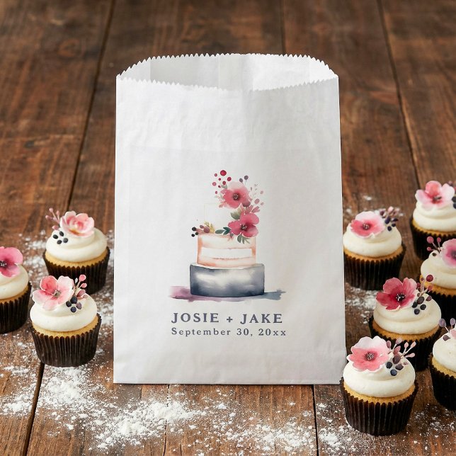 Bolsas de regalo de pastel de boda (Pastel wedding cake favor bags.)