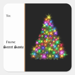 Bolsas de regalo de pegatina secreto de Santa