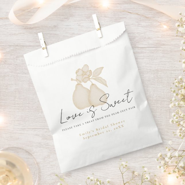 Bolsas de regalo de pera dorada para despedida de  (Cortado)