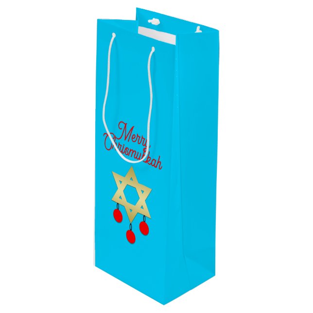Bolsas de regalo de vino de Chrismukkah (Angulo Anverso)