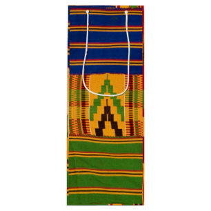 Bolsas de regalo de vino de impresión de Kente