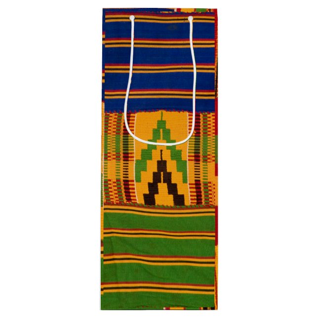 Bolsas de regalo de vino de impresión de Kente (Anverso)