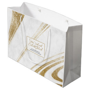 Bolsas de regalo del evento de mármol dorado