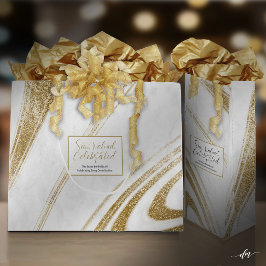 Bolsas de regalo del evento de mármol dorado
