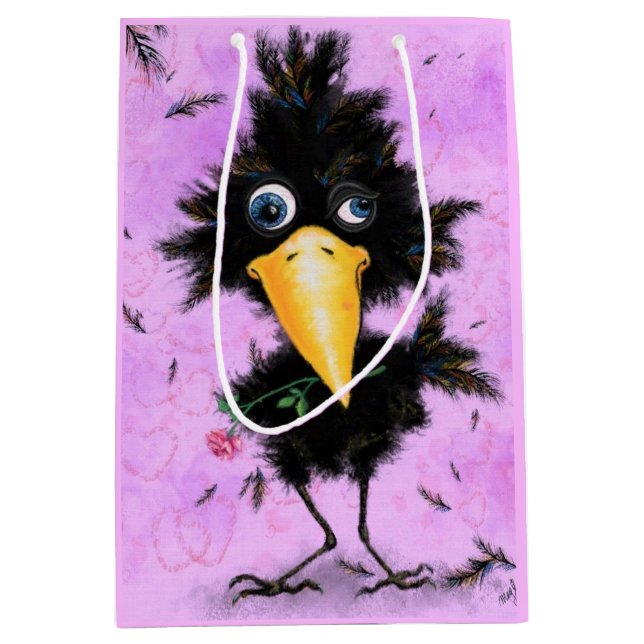 Bolsas de regalo divertidas con pájaro romántico y (Anverso)