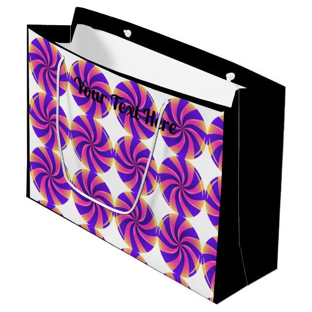 Bolsas de regalo grandes con bolsa de mano de text (Angulo Anverso)