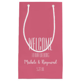 Bolsas de regalo HOT PINK pequeñas Bienvenidos a n