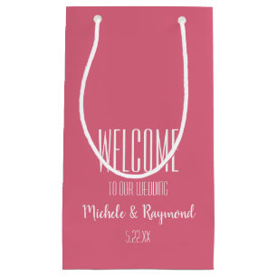 Bolsas de regalo HOT PINK pequeñas Bienvenidos a n