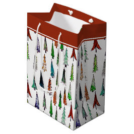 Bolsas de regalo medianas de árboles de Navidad