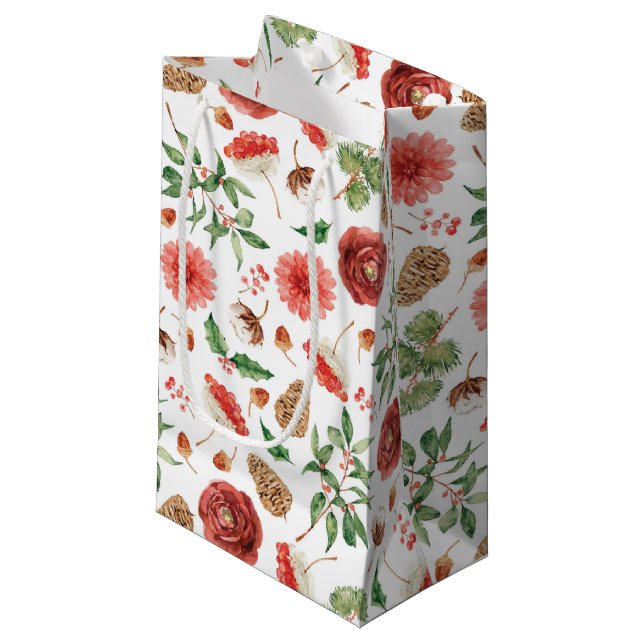 Bolsas de regalo navideñas botánicas (Angulo Anverso)