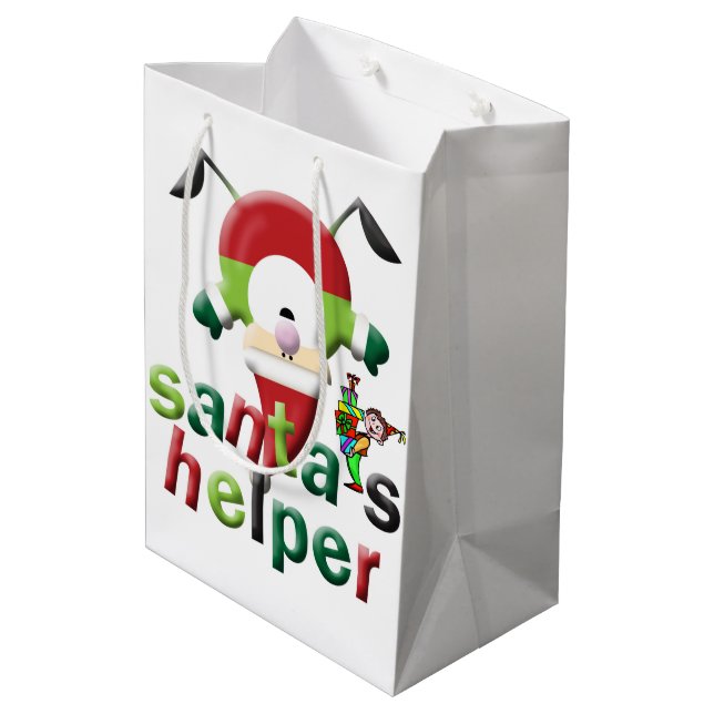 Bolsas de regalo navideño de la ayudante de Santa  (Angulo reverso)
