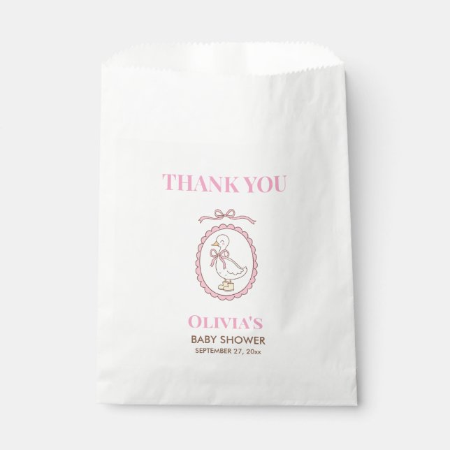 Bolsas de regalo para baby shower Pink Goose | Per (Anverso)