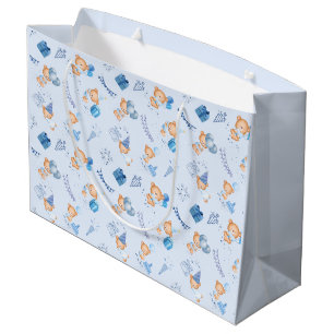 bolsas de regalo para bebé ducha azul claro