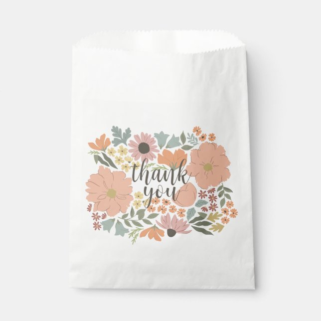Bolsas de regalo para despedida de soltera floral  (Anverso)