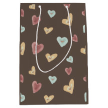 Bolsas de regalo para el corazón - Marrón