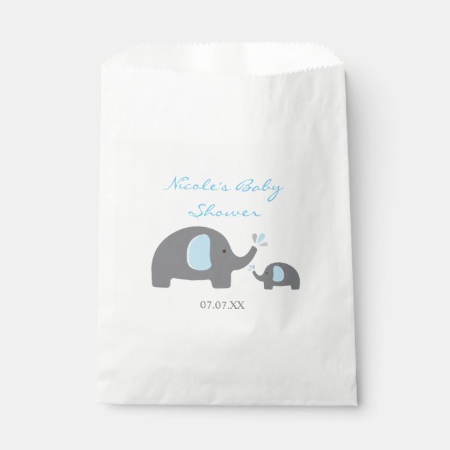 Bolsas de regalo para fiesta de shower de elefante (Anverso)